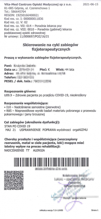 SKIEROWANIE na rehabilitację poCOVIDOWĄ